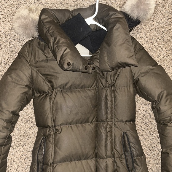 Soia & kyo down hooded coyote fur puffer coat size XXS - Picture 2 of 10